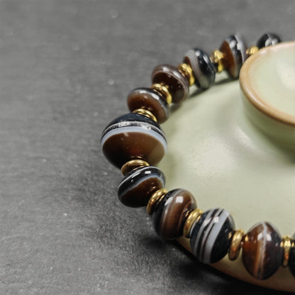 Tibetan Dzi Wrist Mala Medicine Buddha Dzi Bracelet