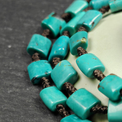 Turquoise Beads Necklace for Woman - 33cm Length