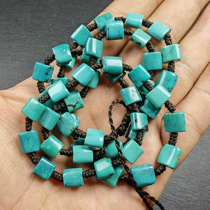 Turquoise Beads Necklace for Woman - 33cm Length - Tibetan Buddhist mala beads, view 6
