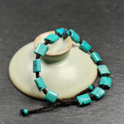 Tibetan Turquoise Beads Bracelet - 42cm Length - Tibetan Buddhist art, view 4
