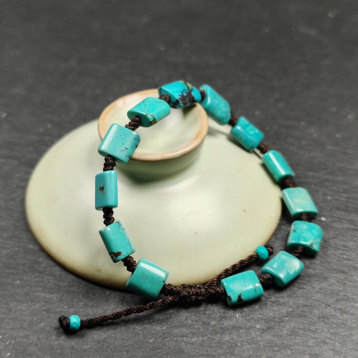 Tibetan Turquoise Beads Bracelet - 42cm Length - Tibetan Buddhist art, view 4