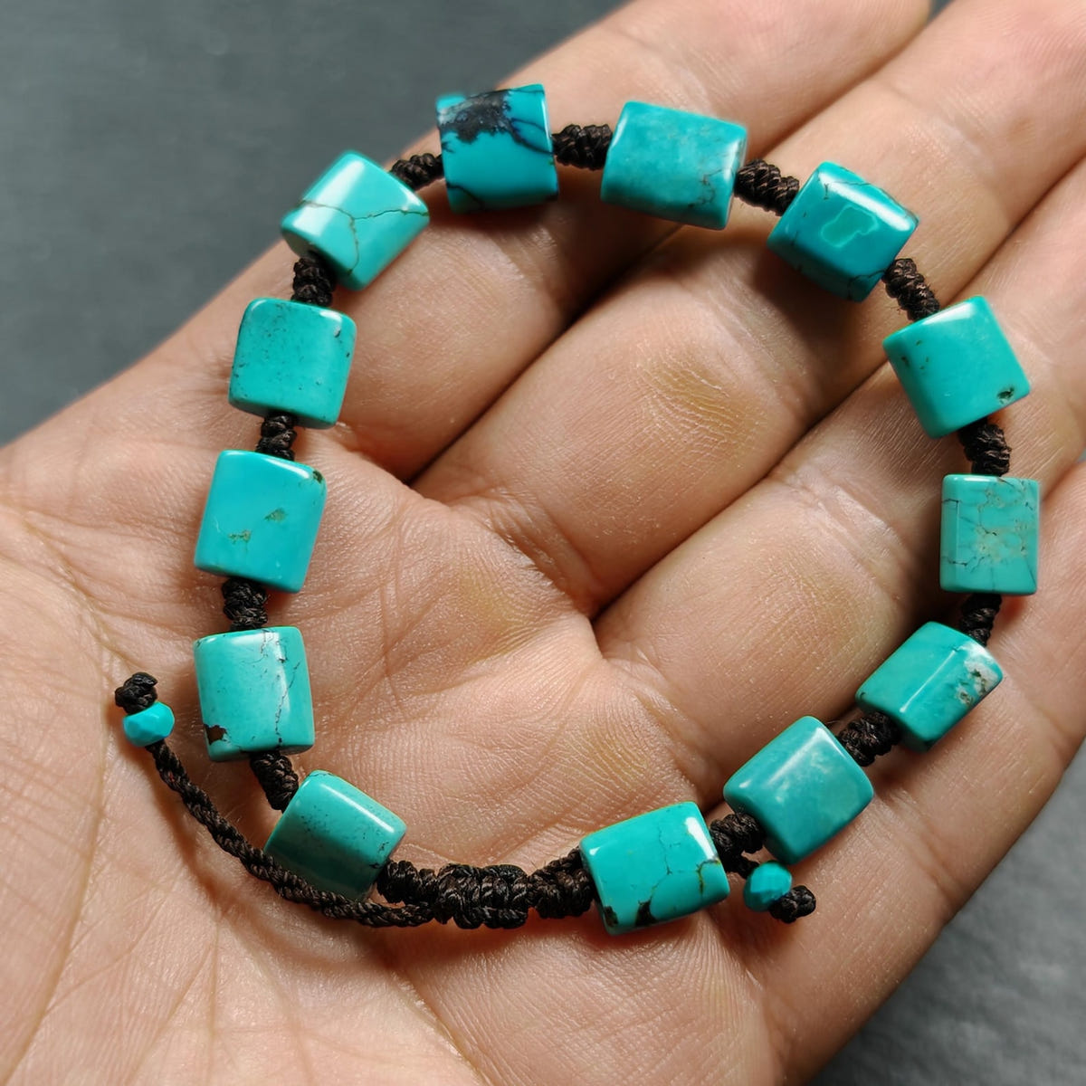 Tibetan Turquoise Beads Bracelet - 42cm Length - Tibetan Buddhist art, view 5