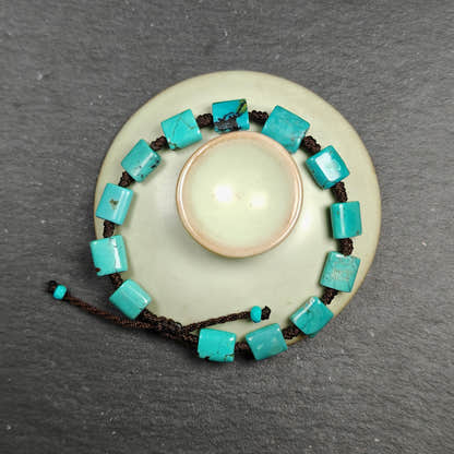 Tibetan Turquoise Beads Bracelet - 42cm Length - Tibetan Buddhist art, view 6