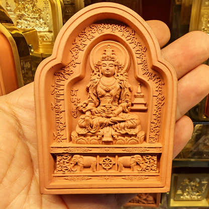 Bordered Akshobhya Tsa Tsa Mold - Tibetan tsa tsa mold, size reference