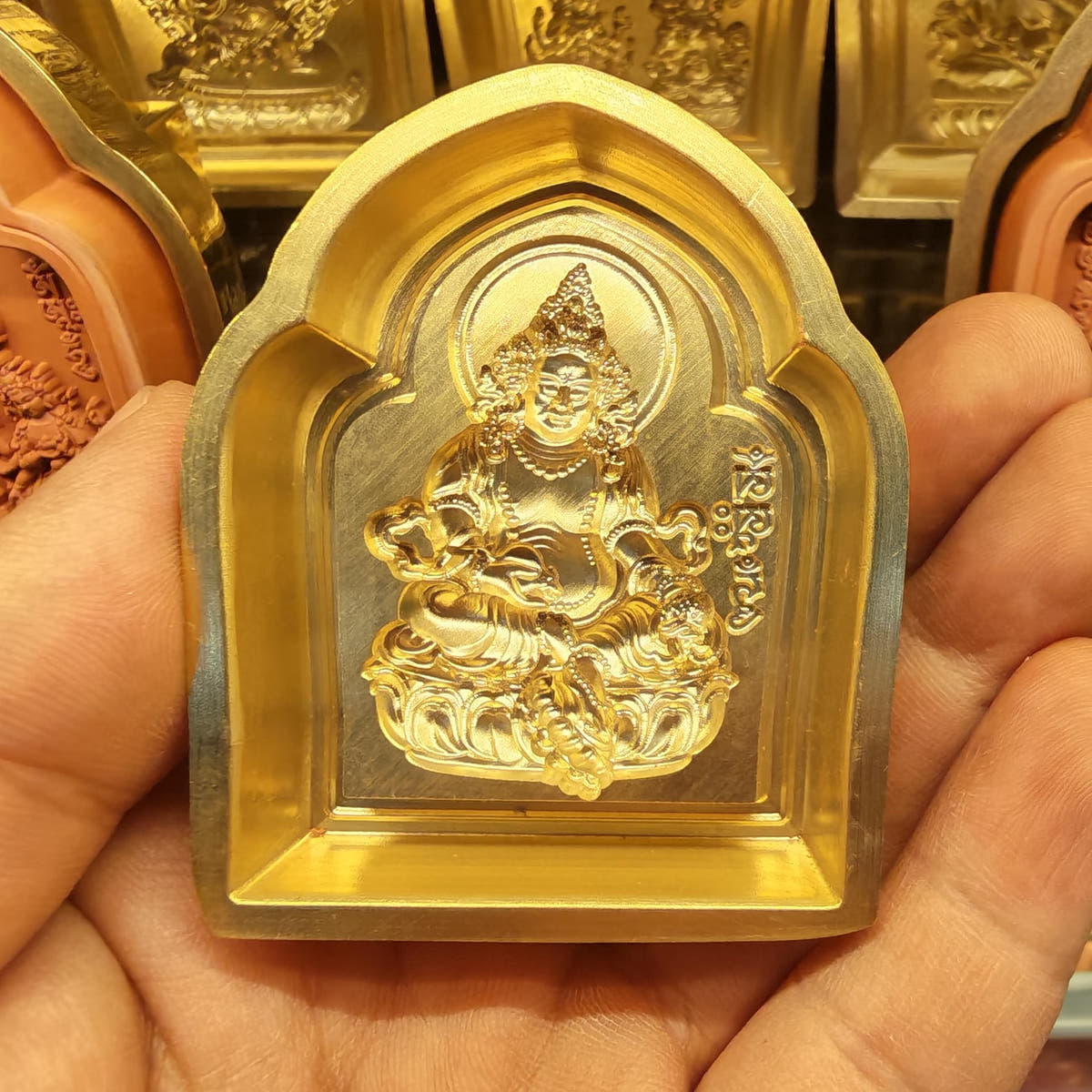 Bordered Yellow Jambhala Tsa Tsa Mold - Tibetan tsa tsa mold, view 5