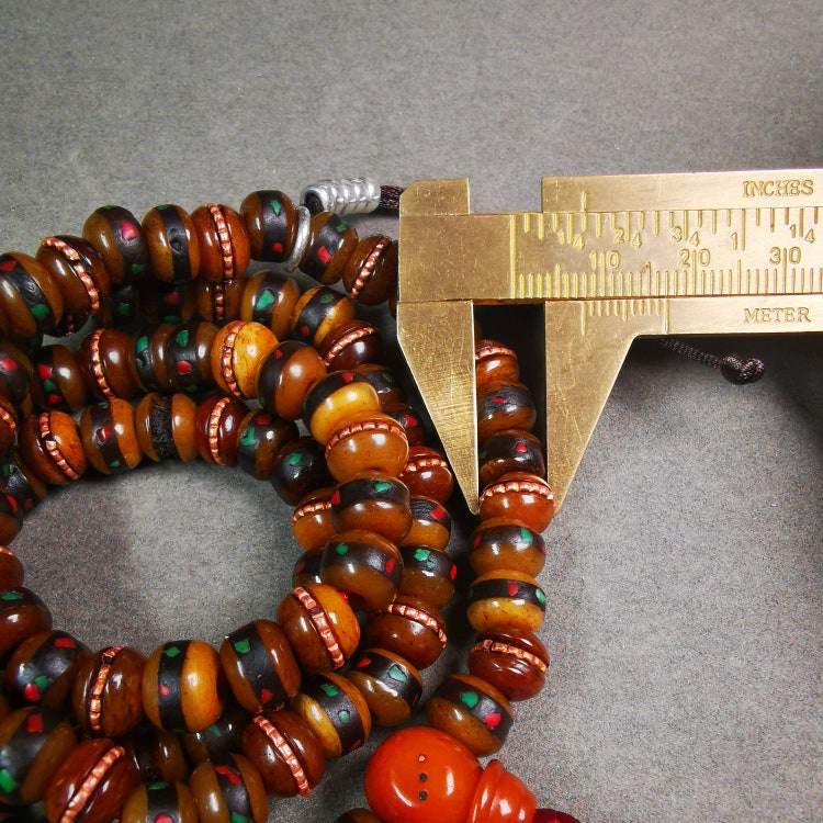 8mm Yak Bone Mala,68cm - Tibetan Buddhist mala beads, view 5