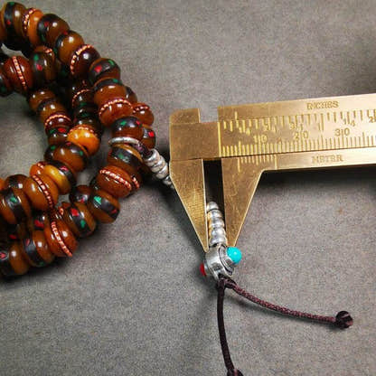 8mm Yak Bone Mala,68cm - Tibetan Buddhist mala beads, view 6