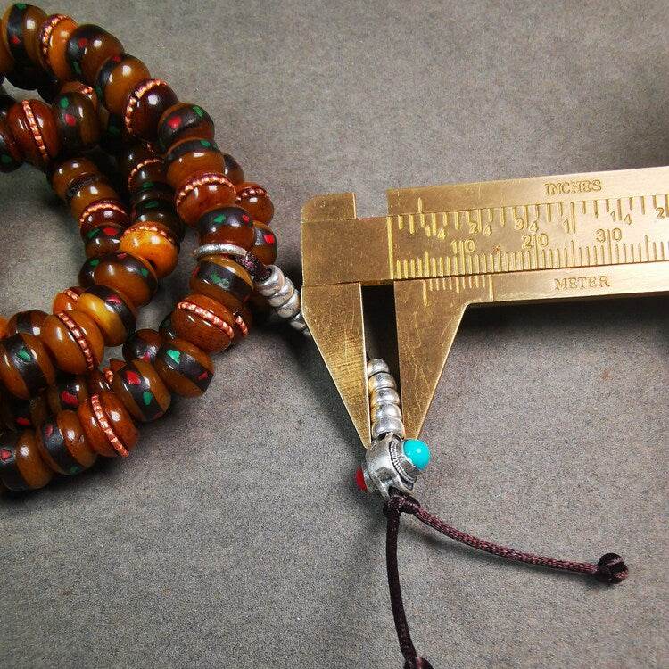 8mm Yak Bone Mala,68cm - Tibetan Buddhist mala beads, view 6