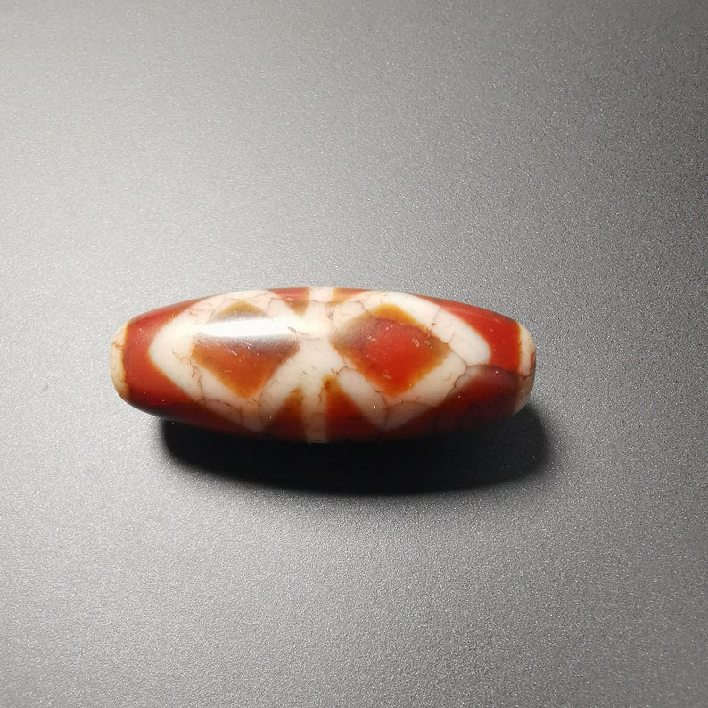 Fire Agate Vajra Dzi Bead