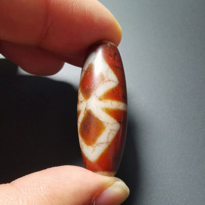 Fire Agate Vajra Dzi Bead