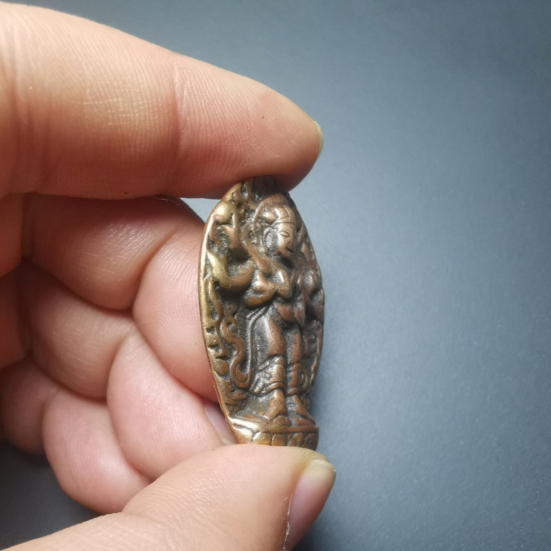 Thokcha Pendant,Six-armed Manjusri,Wisdom Buddha,Tibetan Budhist Protective Amulet