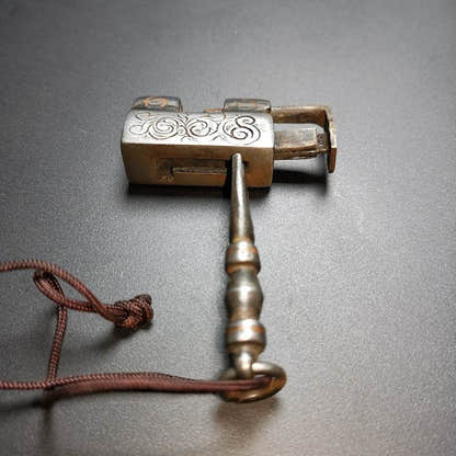Iron Padlock Amulet, Mini Lock for Home Decor / Suitcase - Tibetan Buddhist amulet, view 6