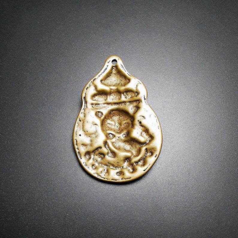 Buddhist Protective Pendant,Snow Lion Amulet Badge - Tibetan Buddhist amulet, view 5