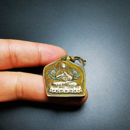 Buddhist Protective Pendant,Je Tsongkhapa Amulet,Losang Drakpa,Je Rinpoche - Tibetan Buddhist amulet, view 7
