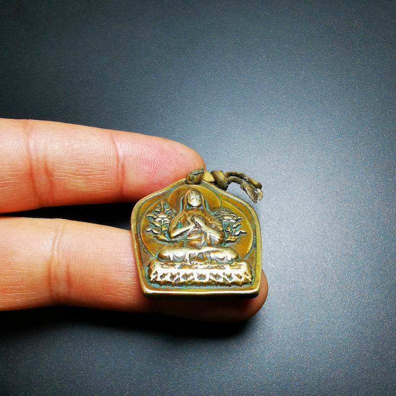 Buddhist Protective Pendant,Je Tsongkhapa Amulet,Losang Drakpa,Je Rinpoche - Tibetan Buddhist amulet, view 7