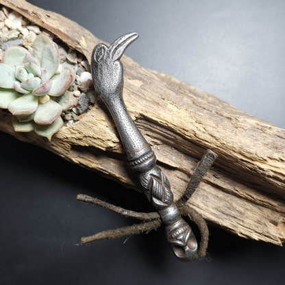 Thokcha Pendant,Pickaxe Amulet, Trantic Buddhism Dharma Ritual - Tibetan Buddhist amulet, front view