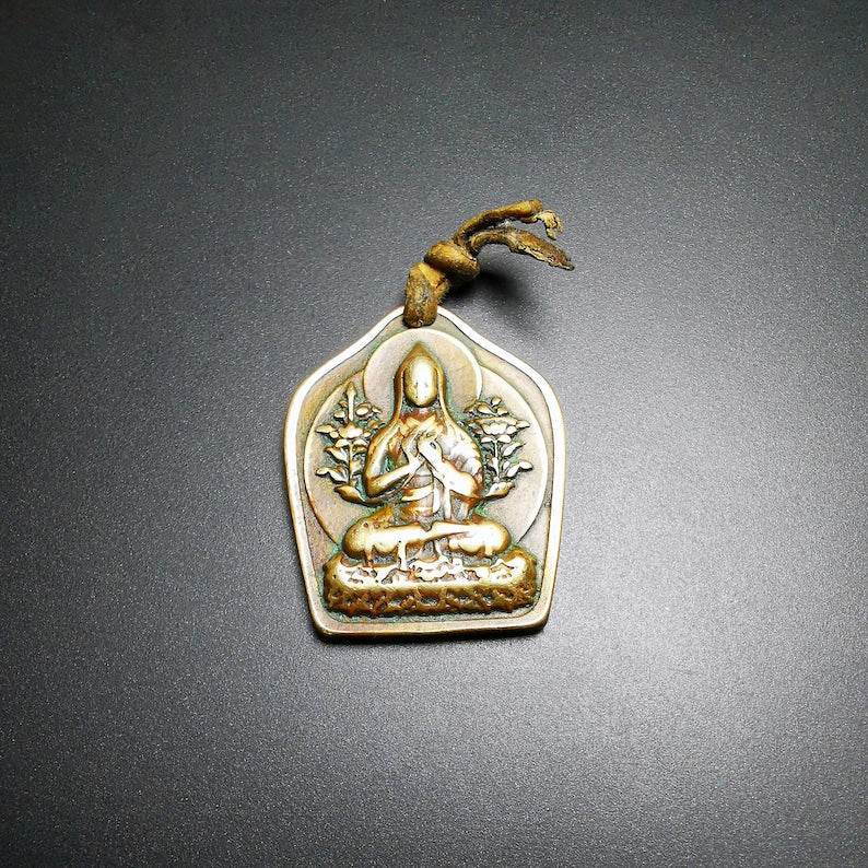 Buddhist Protective Pendant,Je Tsongkhapa Amulet,Losang Drakpa,Je Rinpoche - Tibetan Buddhist amulet, view 4