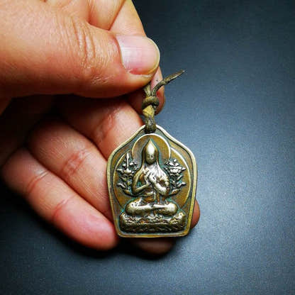 Buddhist Protective Pendant,Je Tsongkhapa Amulet,Losang Drakpa,Je Rinpoche - Tibetan Buddhist amulet, view 8