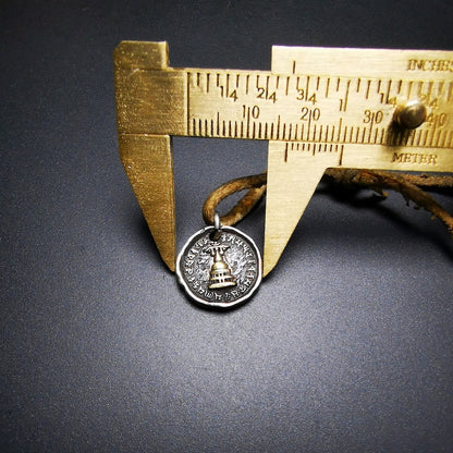 Buddhist Protective Pendant,Stupa,Pagoda,Buddhist Tower Amulet Badge,Sterling silver Gilt