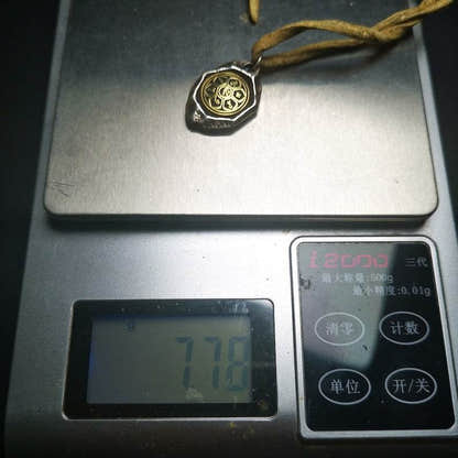 Protective Pendant,Om Mani Padme Hum Mantra Amulet - Tibetan Buddhist amulet, size reference
