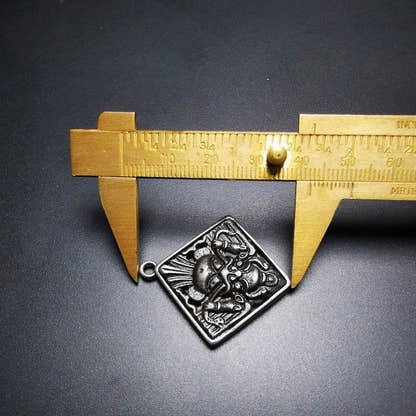 Amulet,Garuda-the Four Dignities Garuda,Tiger,Dragon,Lion - Tibetan Buddhist amulet, view 8