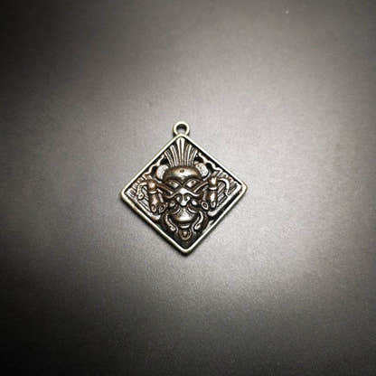 Amulet,Garuda-the Four Dignities Garuda,Tiger,Dragon,Lion - Tibetan Buddhist amulet, view 5