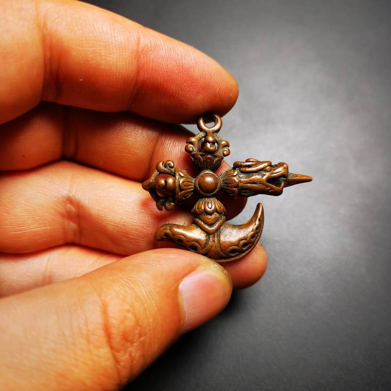Amulet,Cross Kartika knife of the dakinis and Kila Dorje Phurba - Tibetan Buddhist amulet, view 8