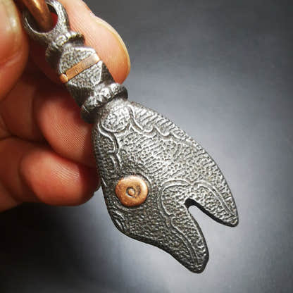 Amulet,Golden Fish, Symbolize Happiness.2.12" - Tibetan Buddhist amulet, view 4
