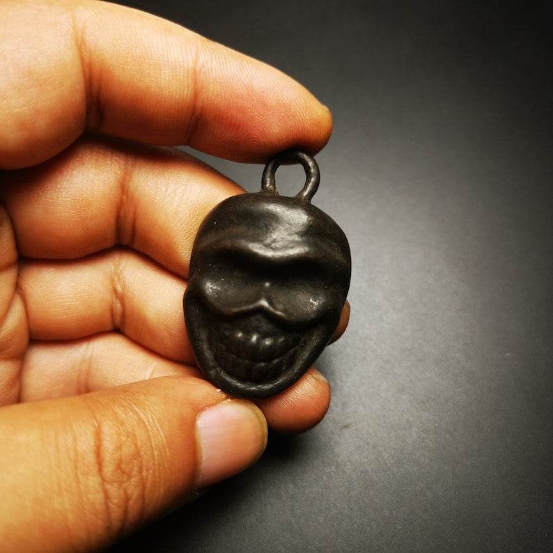 Skull Sītavana Amulet,Smasana Adhipati Pendant,Made of Thokcha - Tibetan Buddhist amulet, view 5