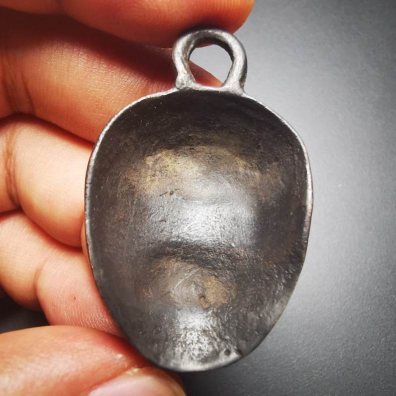 Skull Sītavana Amulet,Smasana Adhipati Pendant,Made of Thokcha - Tibetan Buddhist amulet, view 8