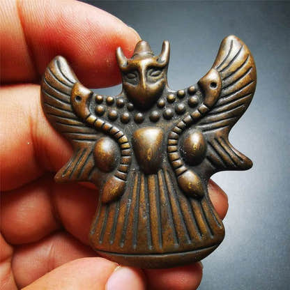 Tibetan Buddhist Amulet,Garuda,Golden-winged Bird Pendant - Tibetan Buddhist amulet, view 5
