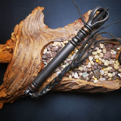Horse Whip Handle - Tibetan Buddhist art, detailed view