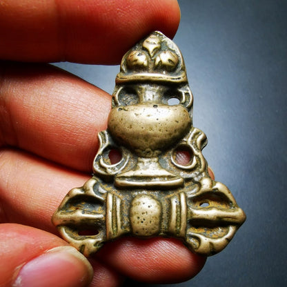 Buddhist Amulet Pendant,Mani Jewel/Wish-Fulfilling Cintamani Badge, Nubro,80 Years Old