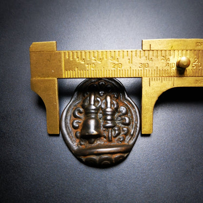 Buddhist Protective Amulet Pendant,A Tibetan vajra (club) and tribu (bell),80 years old