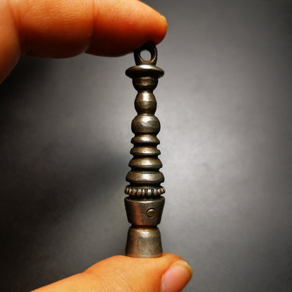 Buddhist Ritual,Stupa,Pagoda,Buddhist Tower Amulet Pendant,Made of Cold Iron