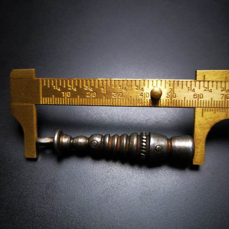 Buddhist Ritual,Stupa,Pagoda,Buddhist Tower Amulet Pendant,Made of Cold Iron - Tibetan Buddhist amulet, size reference