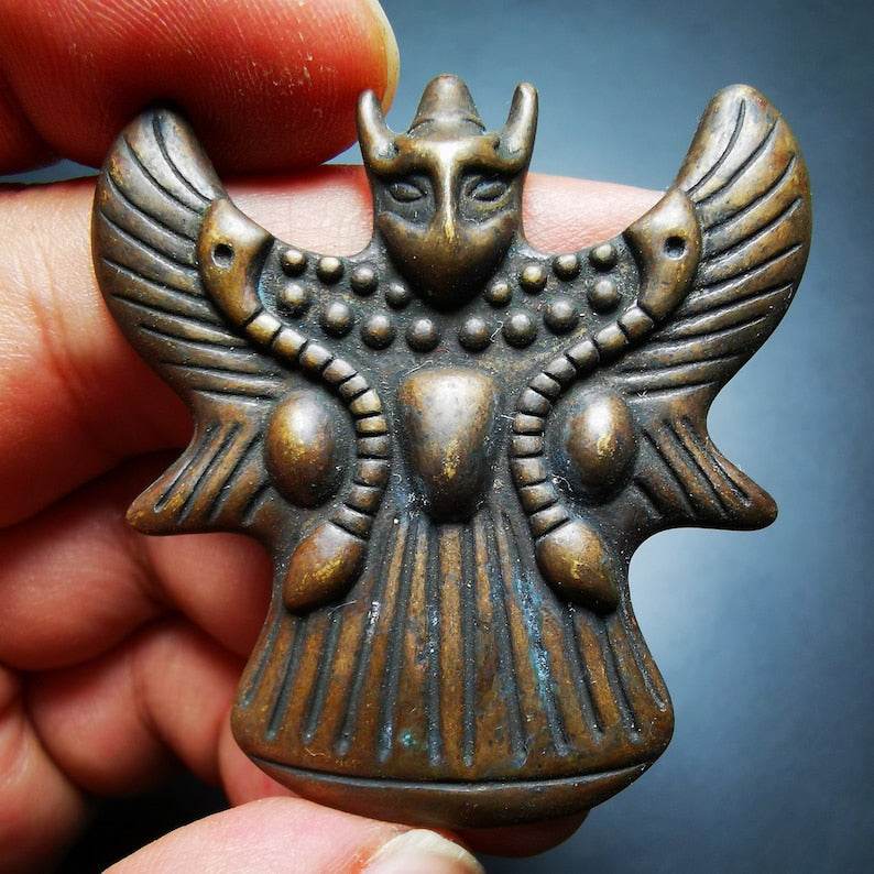 Buddhist Amulet,Garuda,Golden-winged Bird Pendant - Tibetan Buddhist amulet, view 7