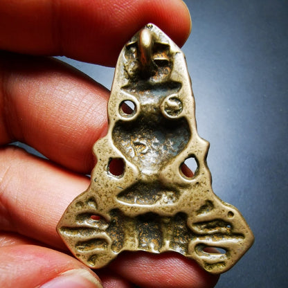 Buddhist Amulet Pendant,Mani Jewel/Wish-Fulfilling Cintamani Badge, Nubro,80 Years Old