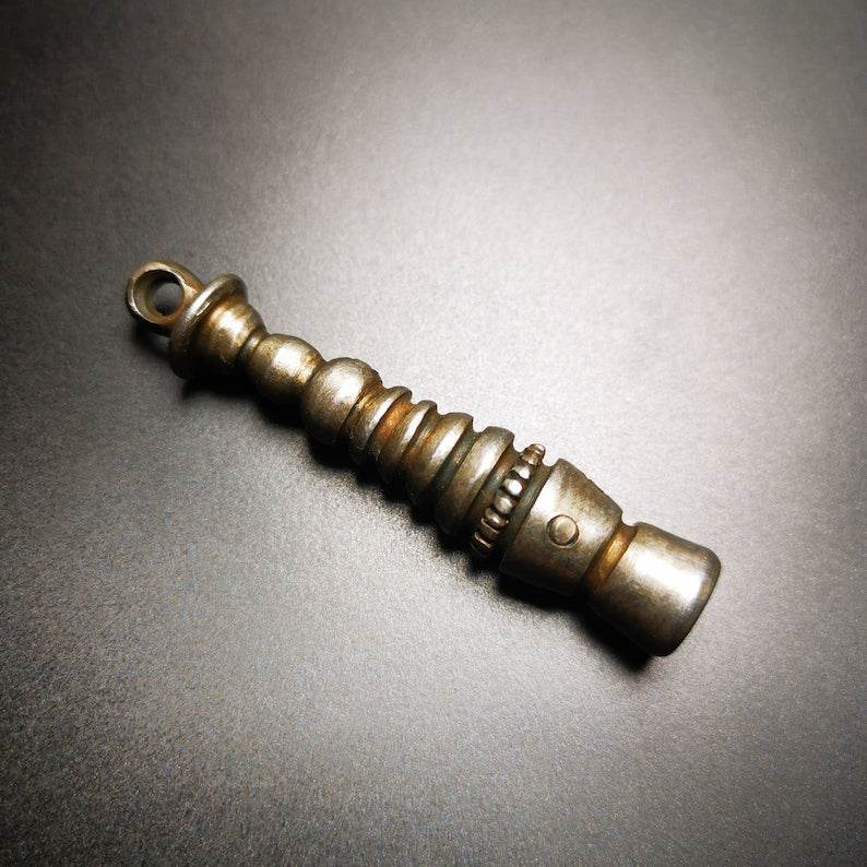 Buddhist Ritual,Stupa,Pagoda,Buddhist Tower Amulet Pendant,Made of Cold Iron - Tibetan Buddhist amulet, view 4