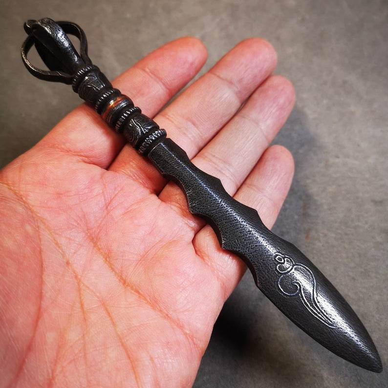 Vajra Sword of Wisdom Buddha Manjushri - Tibetan Buddhist vajra, size reference