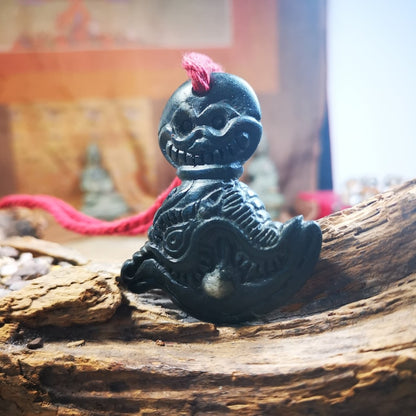 Gandhanra Antique Tibetan Amulet Pendant,Kartika(knife of the dakinis), Trantic Buddhism Ritual, Made of Obsidian