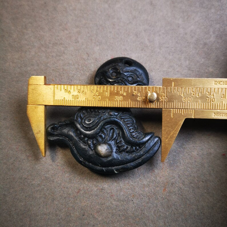 Gandhanra Antique Tibetan Amulet Pendant,Kartika(knife of the dakinis), Trantic Buddhism Ritual, Made of Obsidian