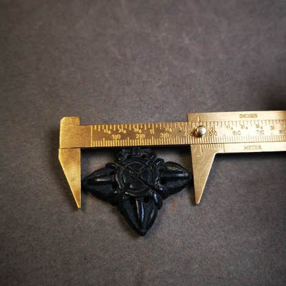 Hand Carved Cross Vajra Amulet Badge, Tibetan Buddhist Pendant, Made of Obsidian - Tibetan Buddhist amulet, view 8