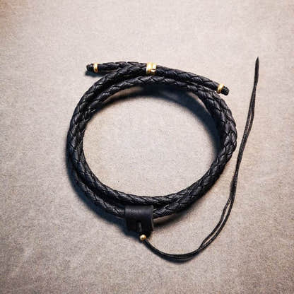 Handmade Leather Cord - Tibetan Buddhist art, close-up detail