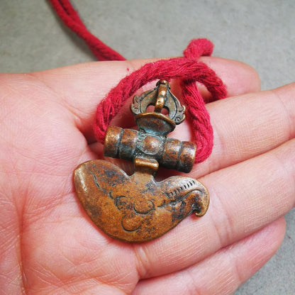 Amulet Pendant,Kartika(knife of the dakinis), Trantic Buddhism Dharma, Made of Lima Brass