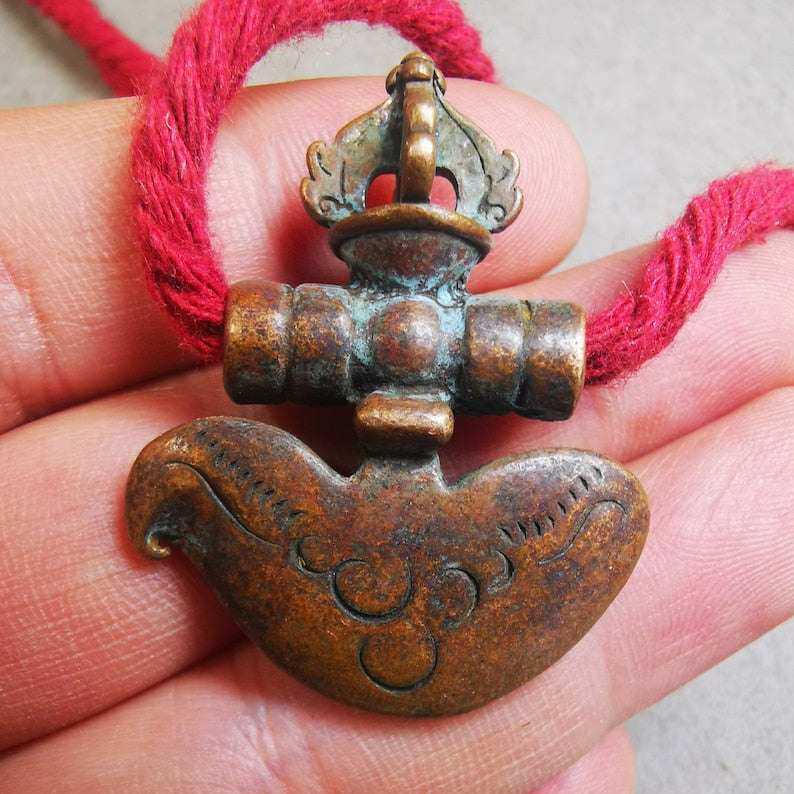 Amulet Pendant,Kartika(knife of the dakinis), Trantic Buddhism Dharma, Made of Lima Brass