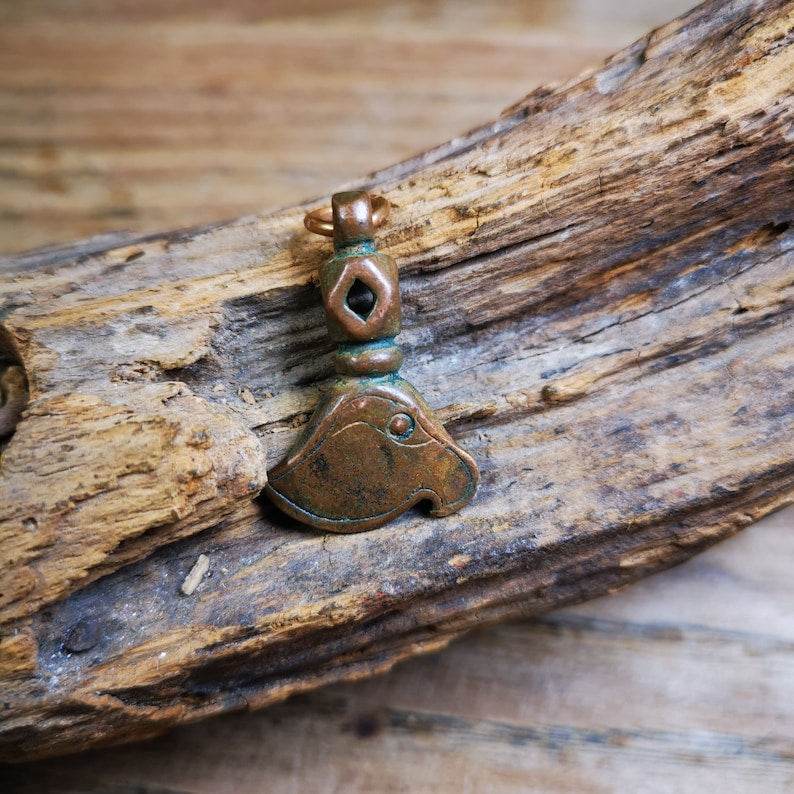 Amulet Pendant,Kartika knife of the dakinis - Tibetan Buddhist amulet, detailed view