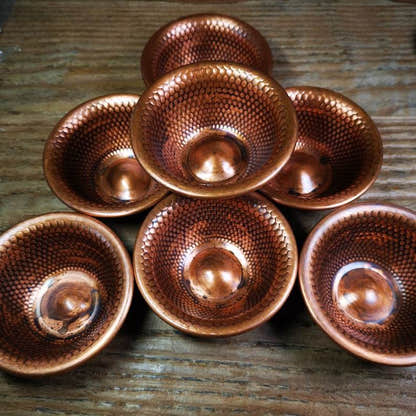 Buddhist Water Offering Bowls - Tibetan Buddhist art, front view