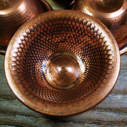 Gandhanra Handmade Tibetan Buddhist Water Offering Bowls,Yonchap Bowls,Made of Red Copper,1 Set of 7 Bowls