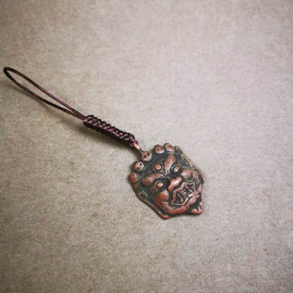 Amulet Badge,Mahakala Pendant, Buddhist Protector Deity, 50 Years Old - Tibetan Buddhist amulet, view 5